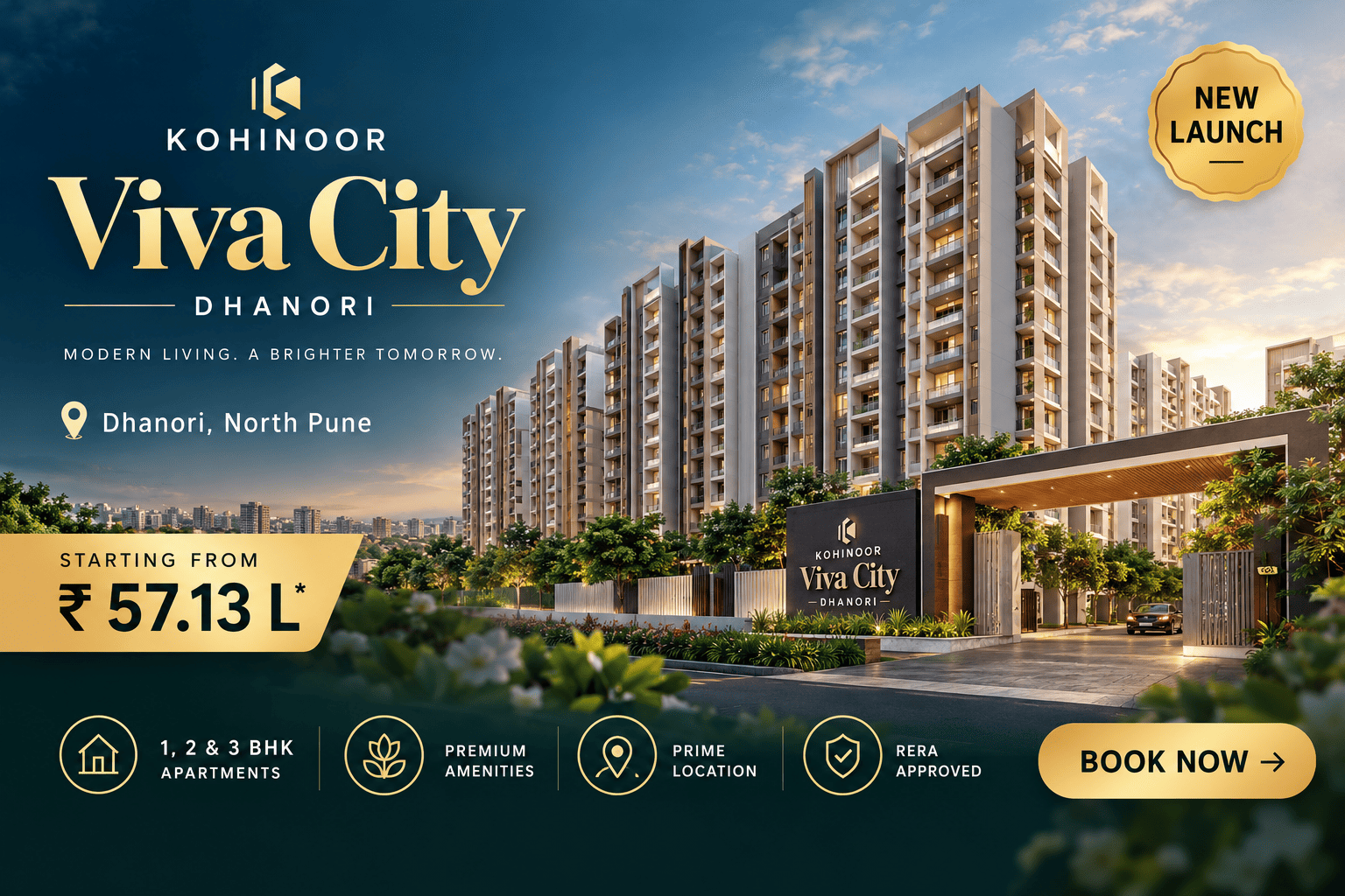 Kohinoor Viva City Dhanori Pune - Premium Apartments