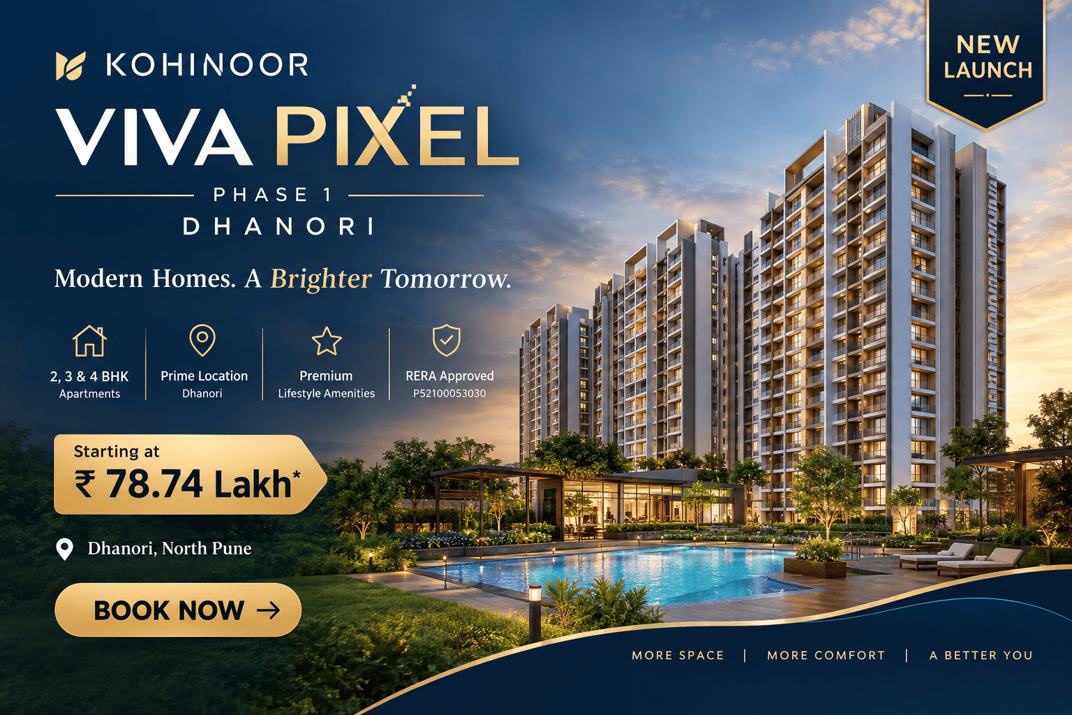 Kohinoor Viva Pixel Phase 1 Dhanori - Premium Apartments Pune