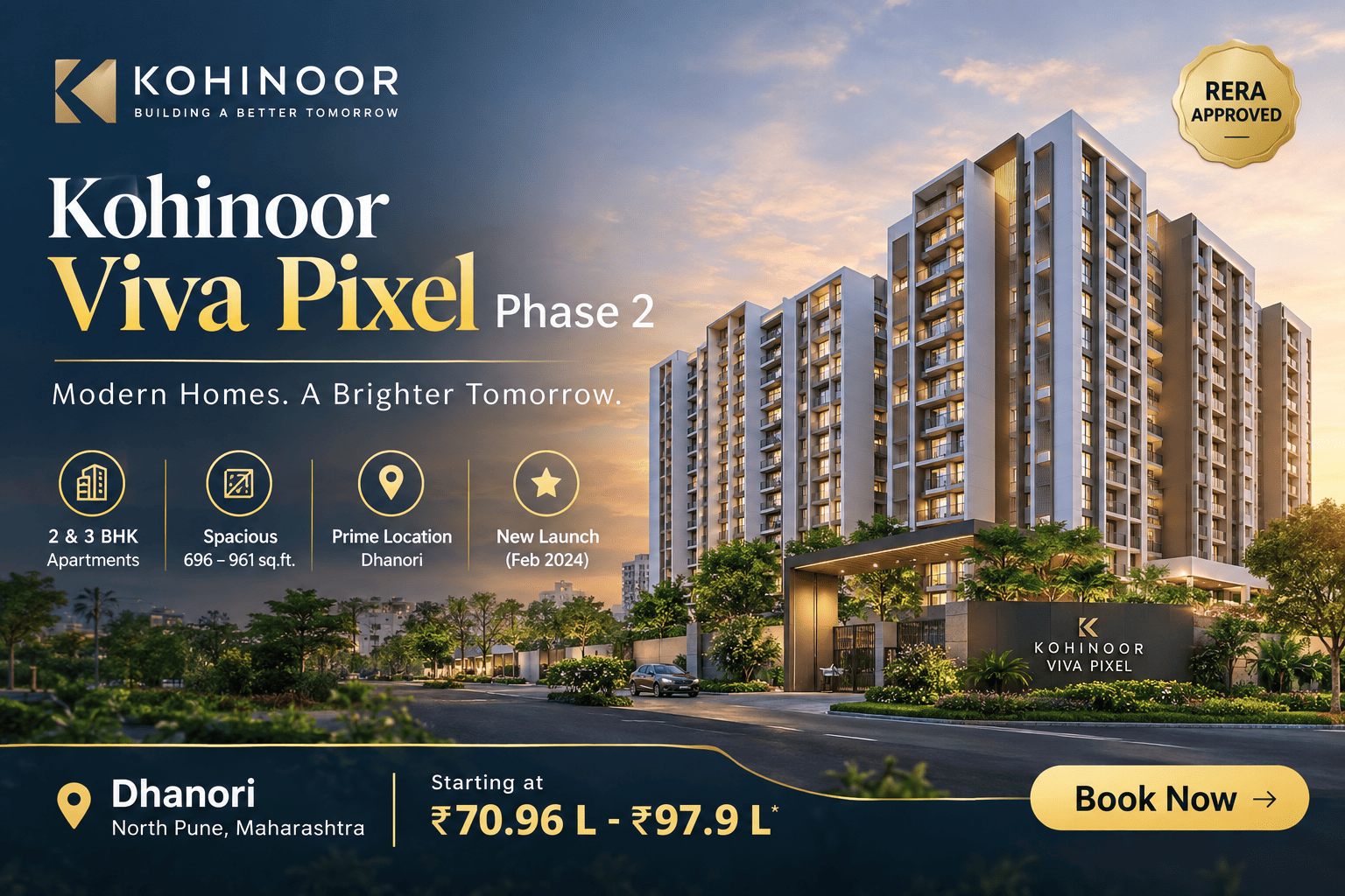 Kohinoor Viva Pixel Phase 2 Dhanori - Premium Apartments Pune